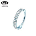 Titanium Helix & Septum Nose Ring Hoop Earrings with Clear CZ Body Jewelry
