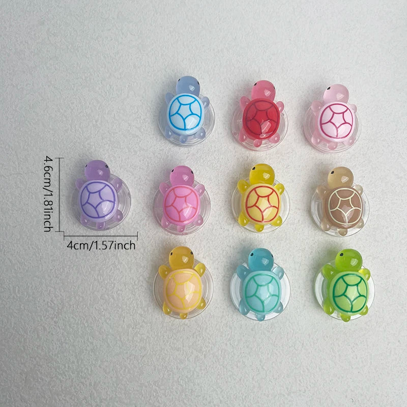 Glow-in-the-Dark Turtle Phone Holder - Mini Resin Expandable Foldable Stand
