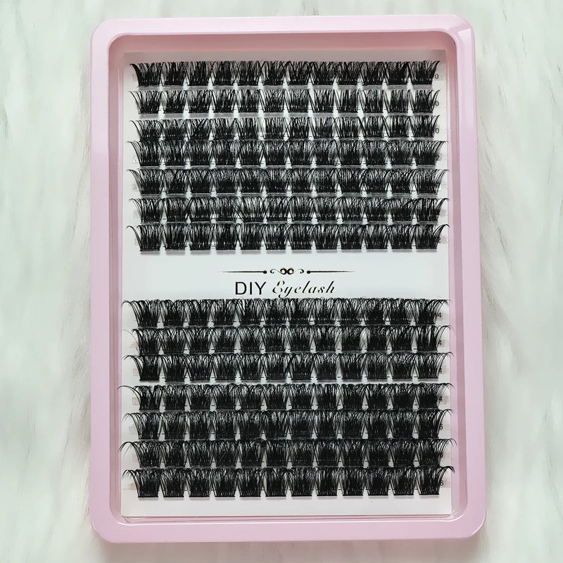 D Curl Fluffy Wispy False Eyelash Clusters - Natural Look Reusable 8-16mm DIY Eyelash Extensions