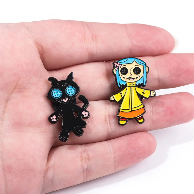 Horror Animated Character Enamel Pins Cartoon Brooch Halloween Jewelry Gift