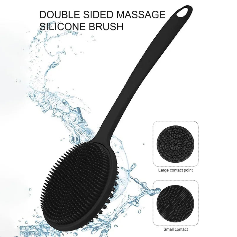 Exfoliating Back Brush with Handle for Shower Bath Skin Cleansing