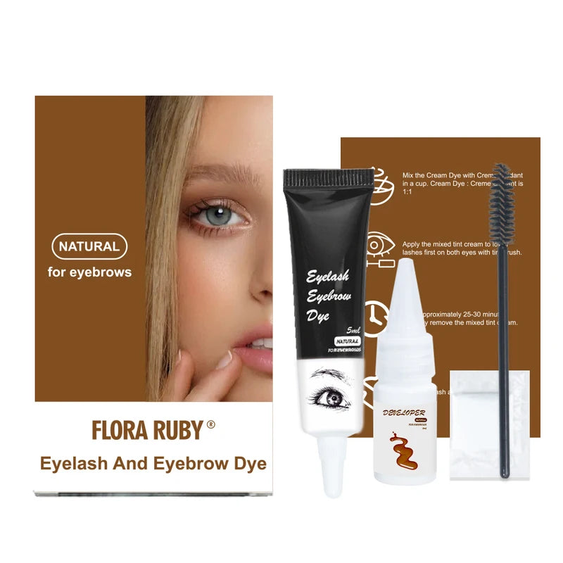 Eyebrow & Eyelash Tint Kit Waterproof Long Lasting Natural Look for Home Use