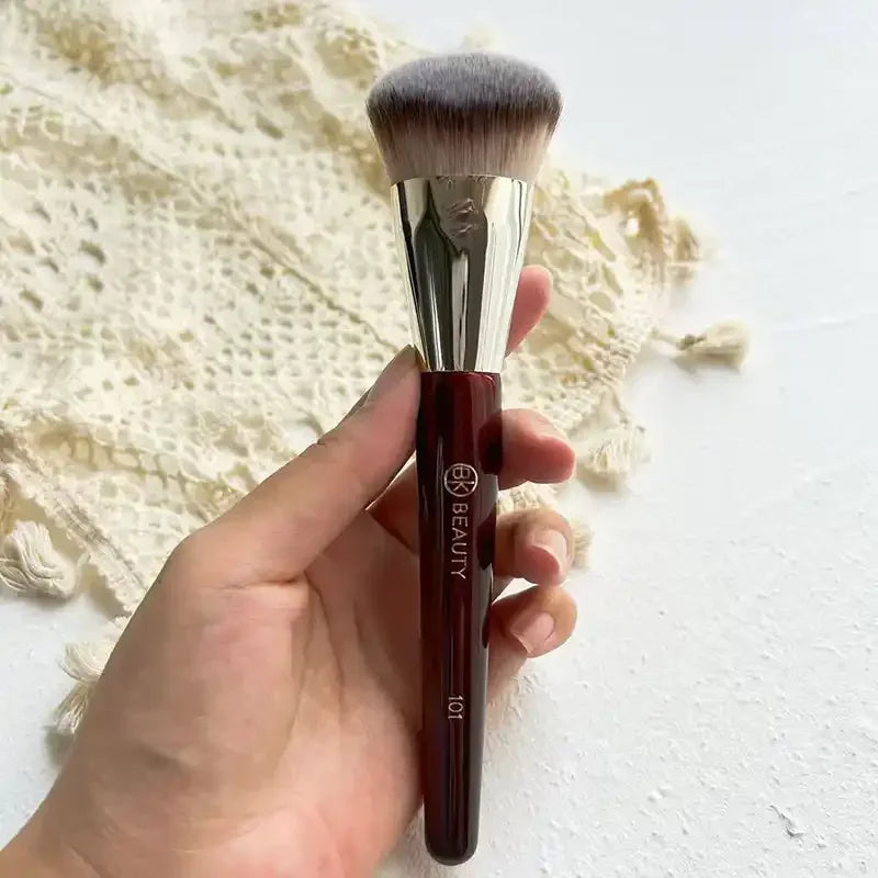 Contoured Makeup Brush Set - Liquid Foundation, Bronzer, Blush & Highlighter Tools