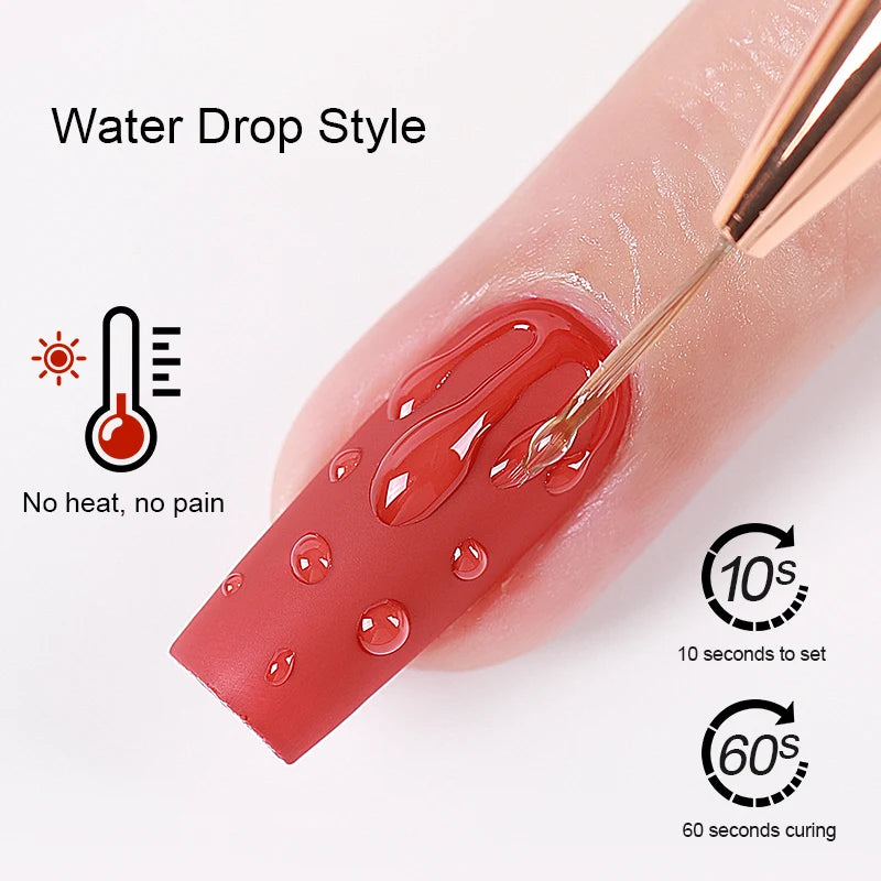 Water Drop Wave Gel Nail Polish Clear Ripple Gel Varnish 15ml - Flawless Manicure