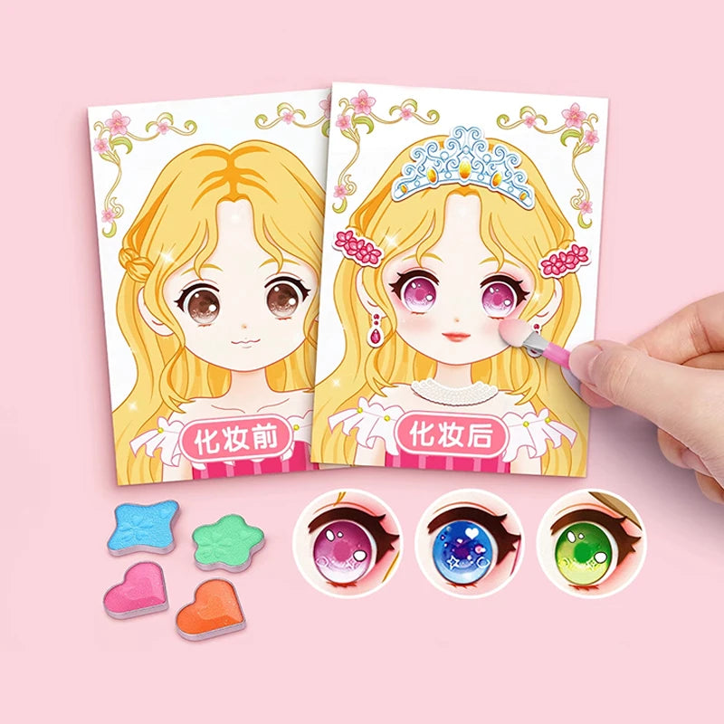 Reusable Cartoon Princess Sticker Set for Kids Creative Crafts & Face Making