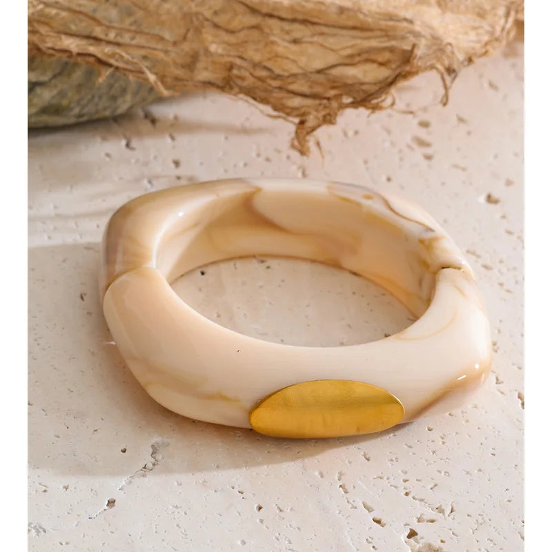 Acrylic Resin Thick Bracelet Bangle - Waterproof Summer Jewelry