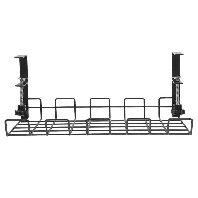 Under Desk Cable Organizer Rack No Punching Wire Management Tray for Office & Kitchen