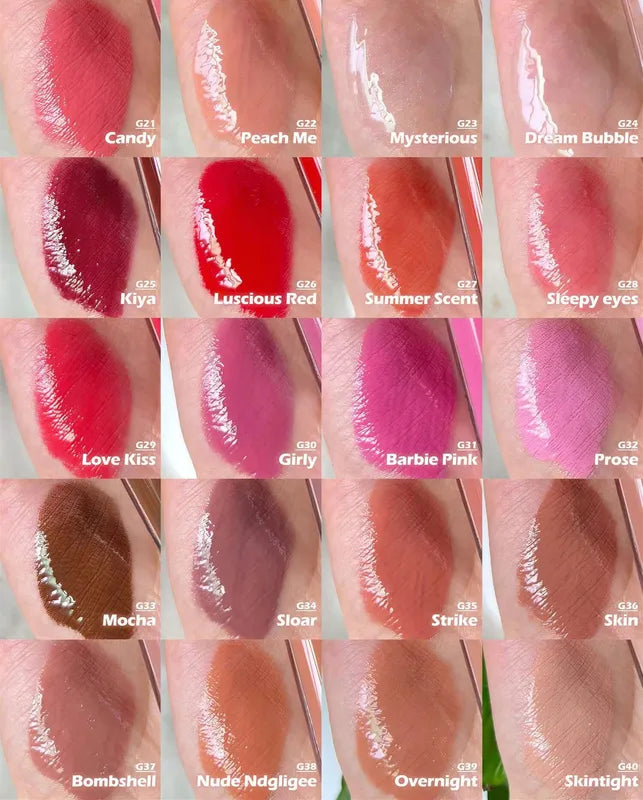 Customized Vegan Lip Gloss Wholesale Moisturizing Clear Makeup Liquid Lipstick with Glitter
