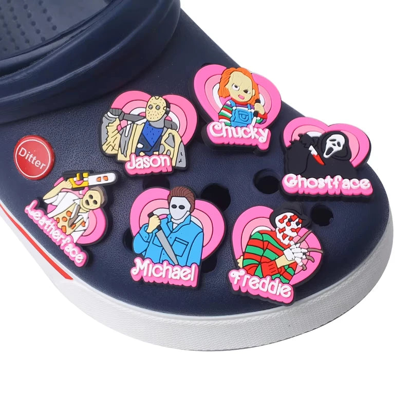 Halloween Pink Ghost PVC Shoe Charm Alligator Charm for Bracelets Kids Adults