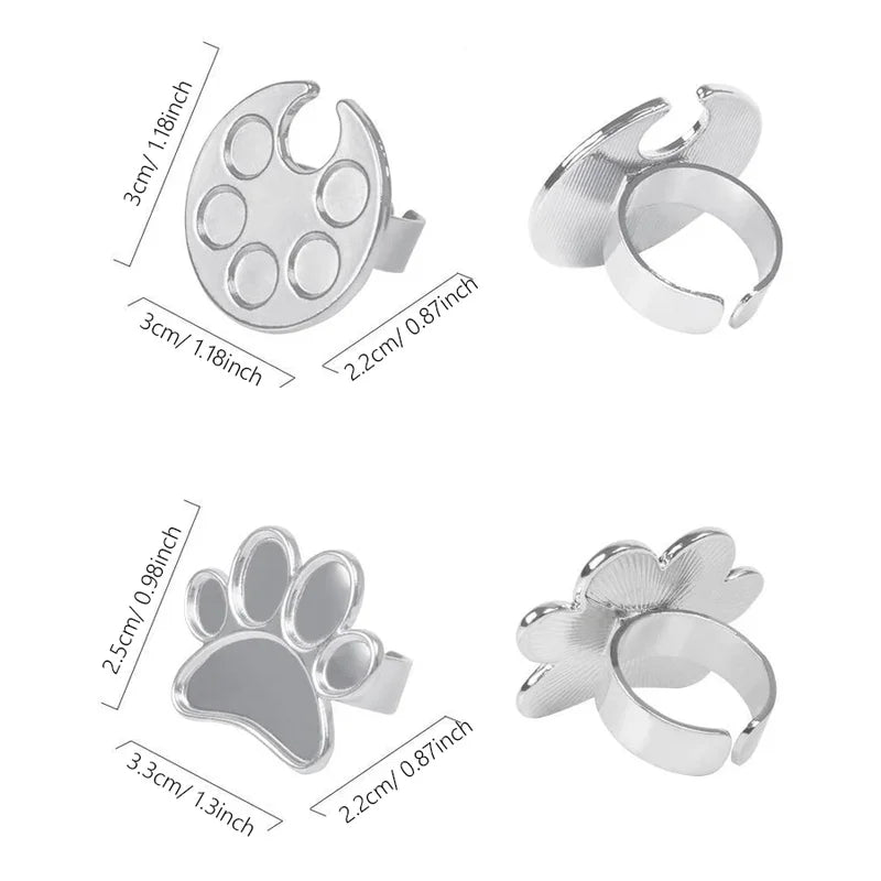 Nail Art Mixing Ring Palette, Paw Print Design