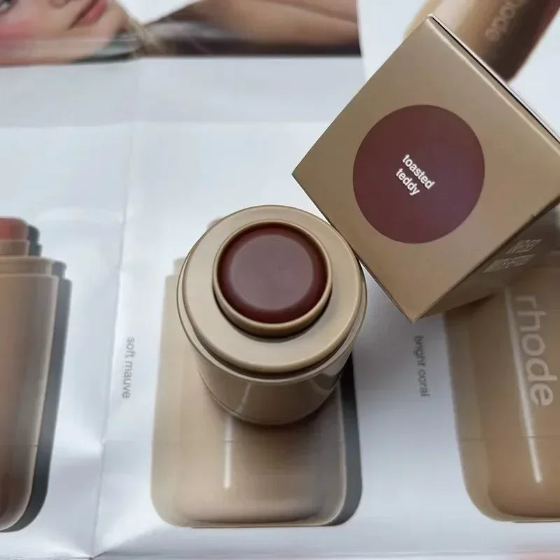 Hydrating Lip & Cheek Stick - Natural Powder Blush & Lip Color for Easy Application