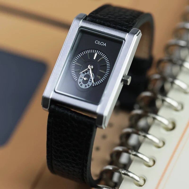 Men's Retro Waterproof Luxury Business Watch - Square Dial, High-Quality