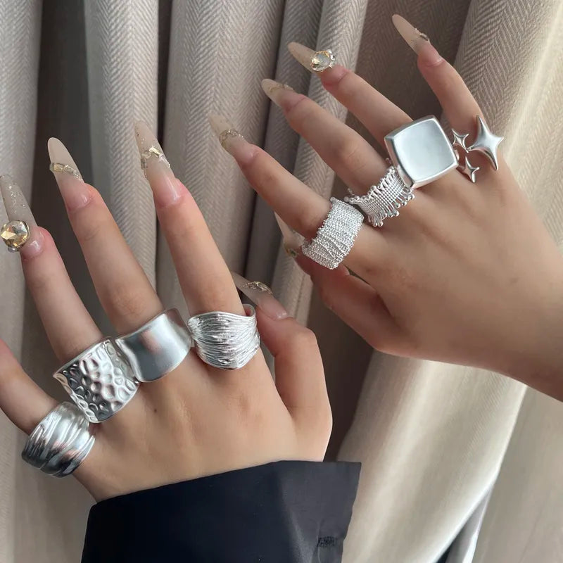 Adjustable Geometric Sterling Silver Rings for Women - Sparkling Fine Jewelry