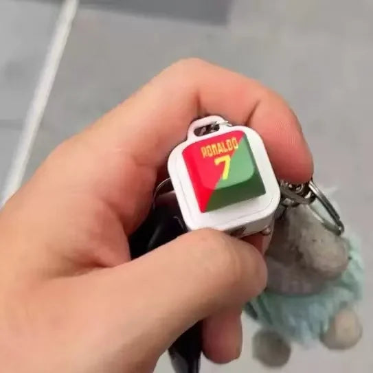 Soccer-Themed Keychain with Light-Up Buttons & Sound - Fun Gift for Teens & Adults