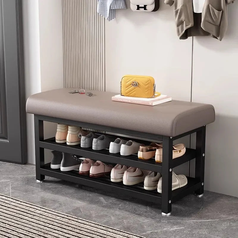 Shoe Changing Stool with Storage Bench for Entryway and Home - Light Luxury Design