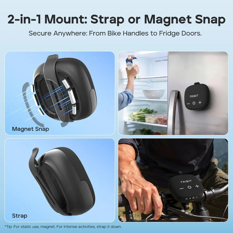 Wireless Outdoor Speaker with 13W Bass IP68 Waterproof TWS Mounting