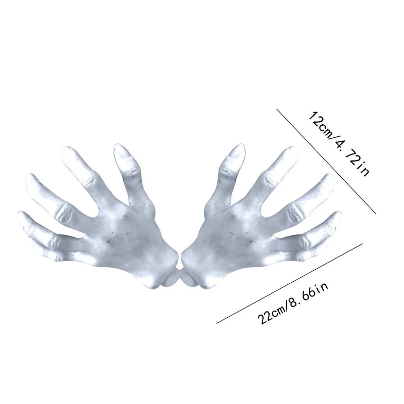 Realistic Life Size Skeleton Hands Halloween Horror Prop - 2 Pack