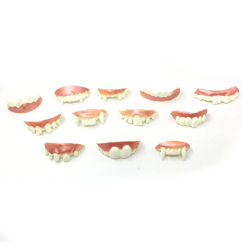 12 Pack Funny Fake Denture Props Halloween Cosplay Toys Party Favors