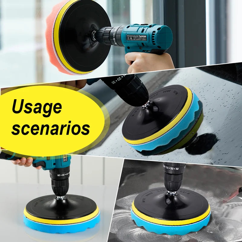 Car Waxing Buffing Pads Set 5 Pcs 150/180mm Polishing Discs for Auto Care
