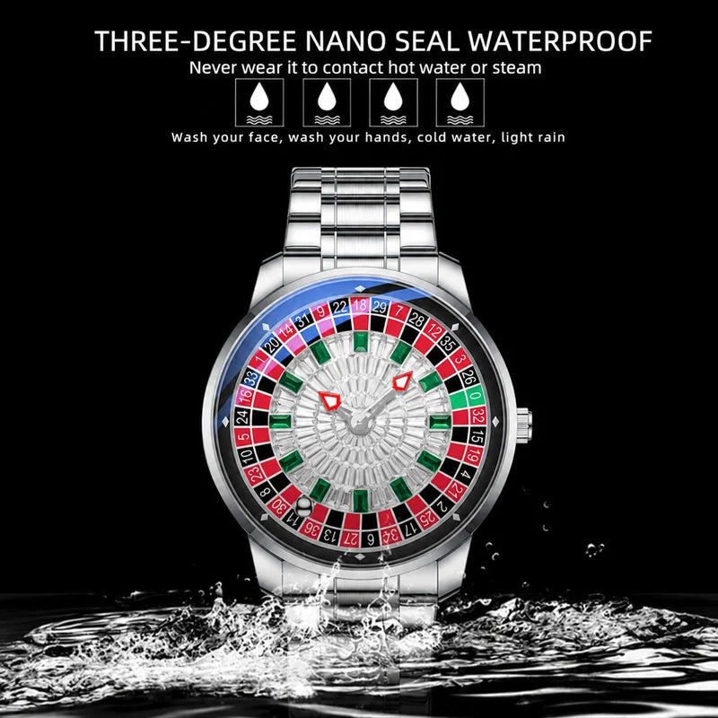 Luxury Quartz Wristwatch with Rotating Dial Waterproof Men’s Watch