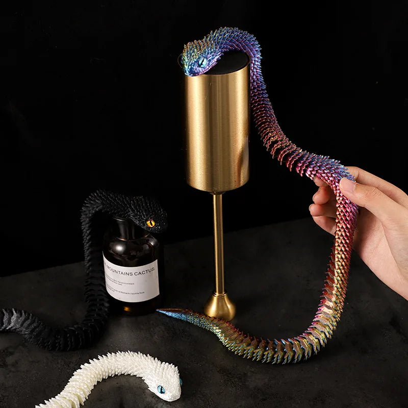 Luminous Snake Action Figure with Movable Joints - 30/60/80cm Home Decor Gift