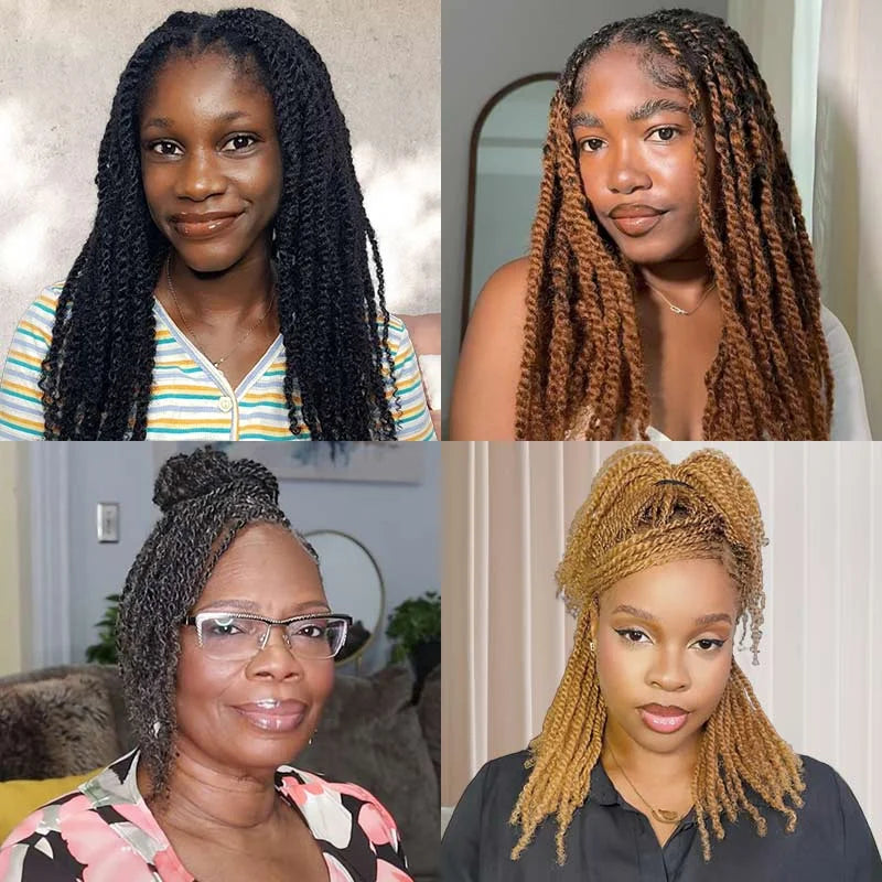 Kinky Human Hair Extensions Bulk for Braiding & Styling - Natural Black & Brown