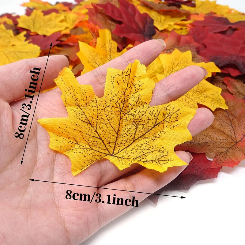 Artificial Fall Maple Leaves 500pcs for Autumn Home Decor & Weddings