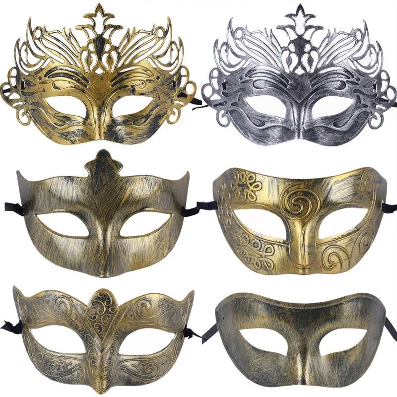 Vintage Prince Masquerade Half Face Mask for Parties - Black and Copper