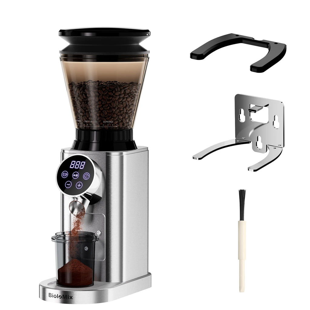 Electric Conical Burr Coffee Grinder with 48 Settings for Espresso and Brew
