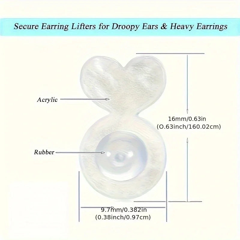 Large Earring Backings and Ear Lifters Acrylic Stopper for Jewelry Safety