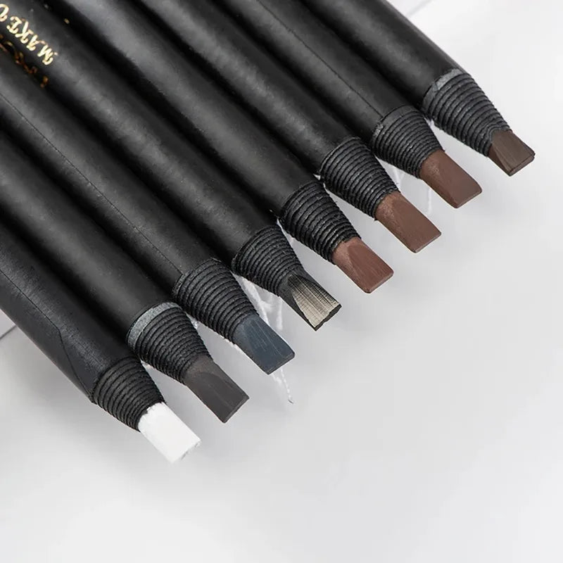 Waterproof Microblading Eyebrow Pencil Set - Long-lasting, Natural Finish, Multiple Colors