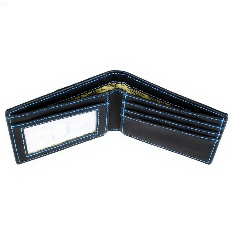 Cartoon Leather Wallet for Men Boy's Gift with Embroidery - Holiday Gift Idea