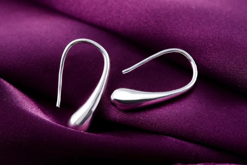 925 Sterling Silver Water Drop Earrings for Women Wedding Jewelry Gift