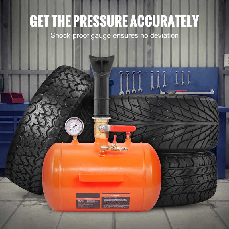 Tire Bead Blaster 5 Gallon/19L Capacity with Pressure Gauge & Handle - Max 145 PSI
