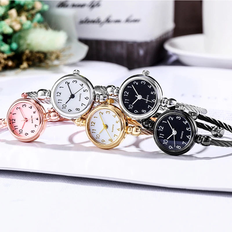Elegant Women’s Gold Bracelet Watch with Small Dial and Quartz Movement