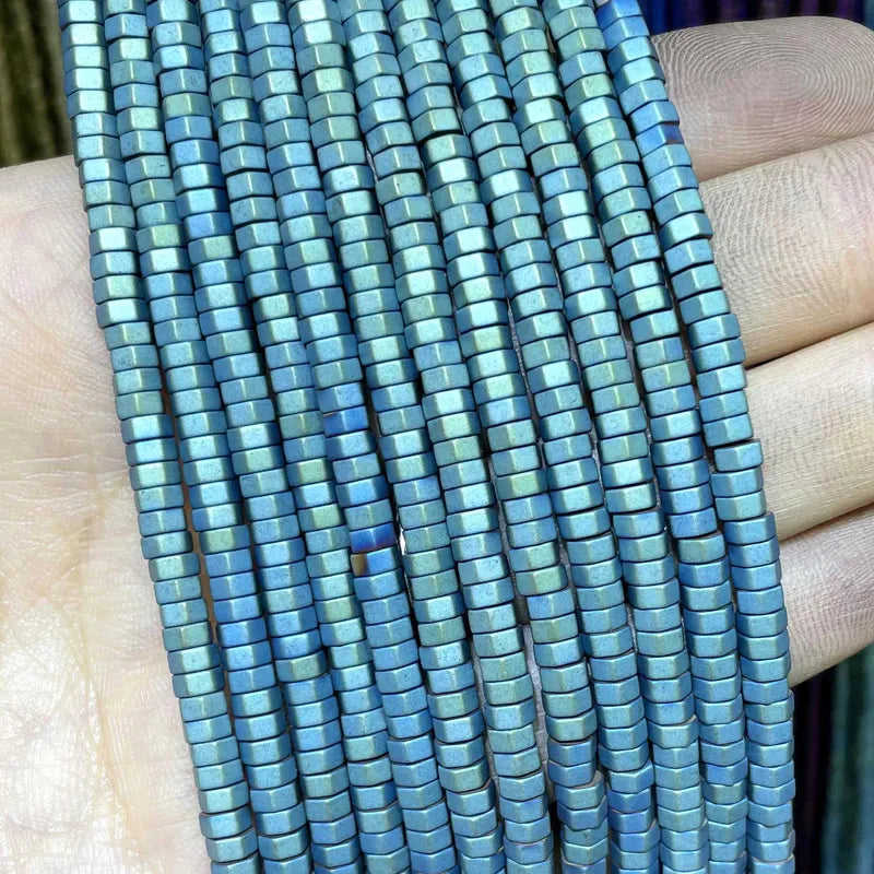 Natural Hematite Beads - Faceted Round Flat Spacer Jewelry Making Supplies