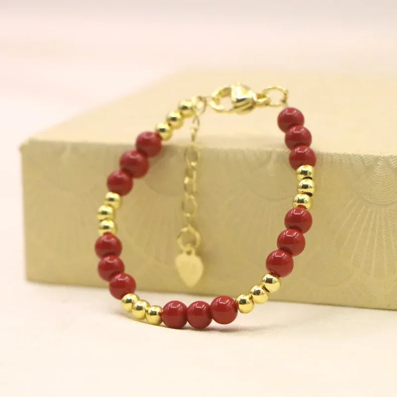 Children's Pearl Beaded Bracelet with Lobster Clasp - Baby Girls Jewelry Accessories