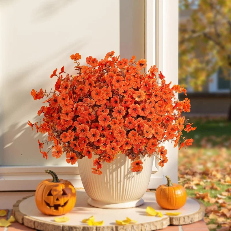 Outdoor Artificial Flowers for Garden & Patio Decoration - Orange