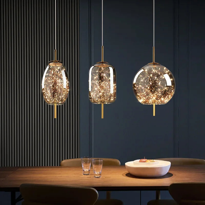 Luxury All-Day Sky Star LED Pendant Light Fixture for Restaurant Kitchen Bedroom
