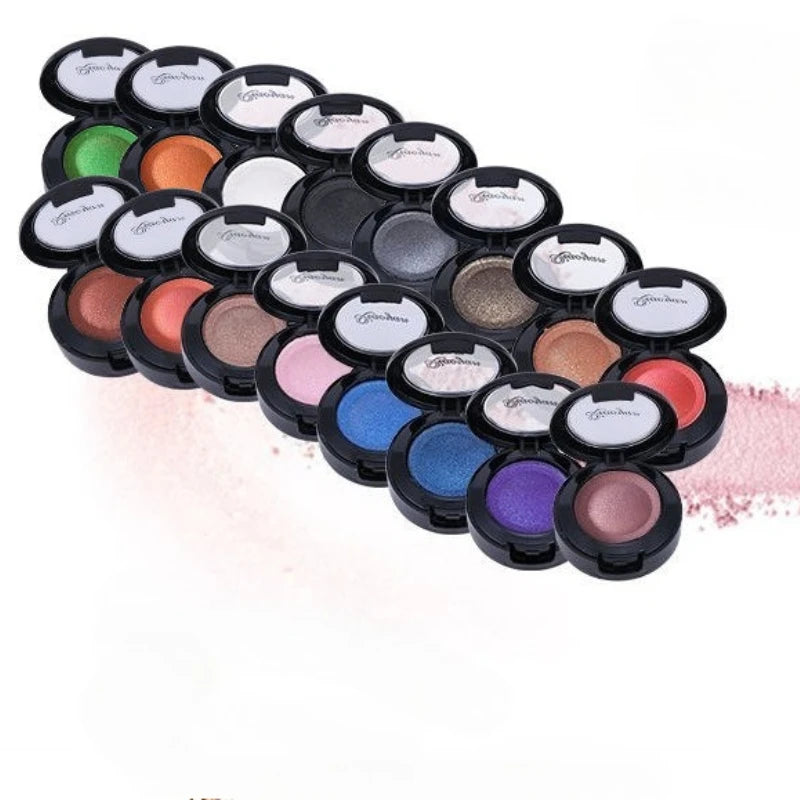 Matte & Shimmer Eyeshadow Palette with Mirror & Brush - Multiple Colors