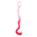 Lightweight 14-Inch Colored Synthetic Hair Extensions for Kids with Ponytail Elastic Tie