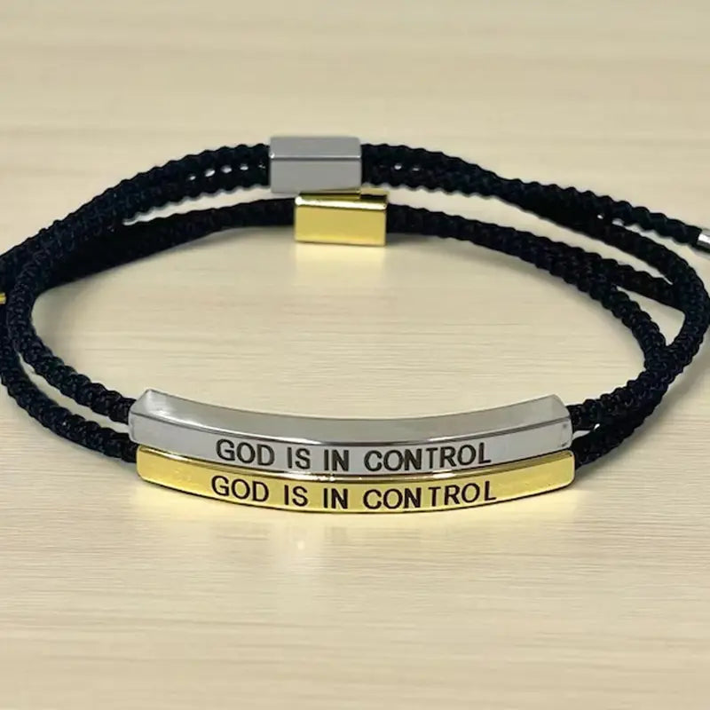 Christian Faith Stainless Steel Bracelet God Is in Control Gift Jewelry
