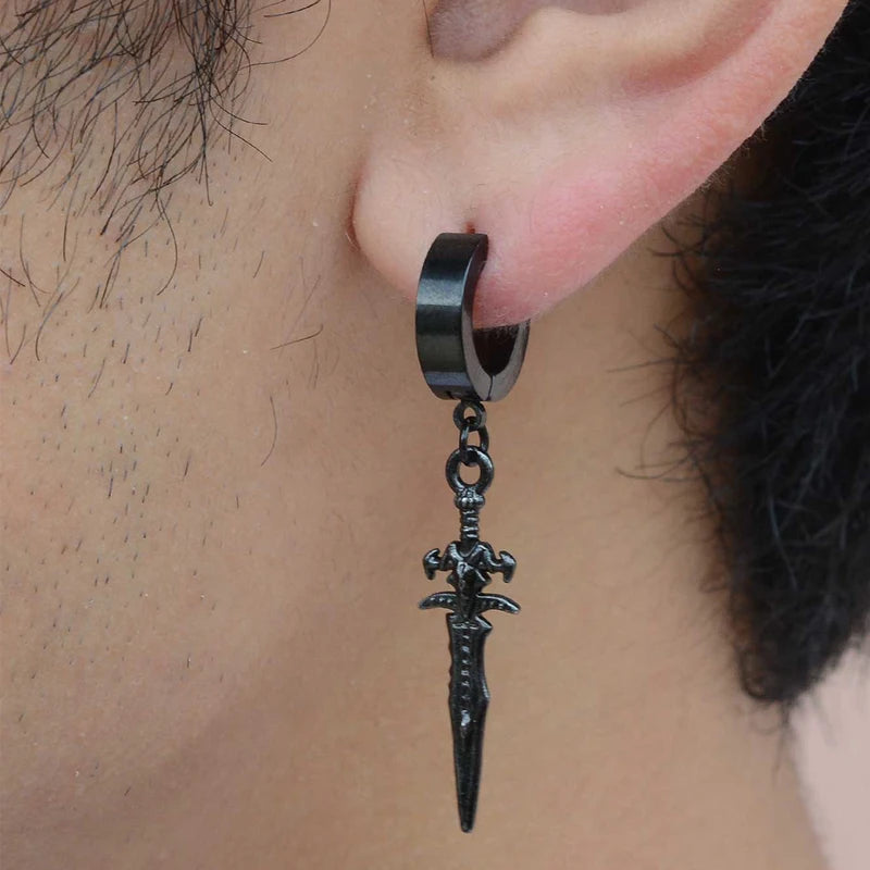 Fashion Punk Cross Star Non Piercing Ear Clip Jewelry for Men Women