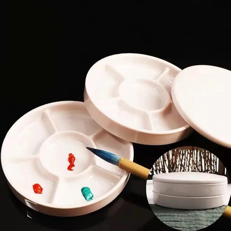 Ceramic Watercolor Palette with Multiple Colors - Durable Art & Painting Supplies