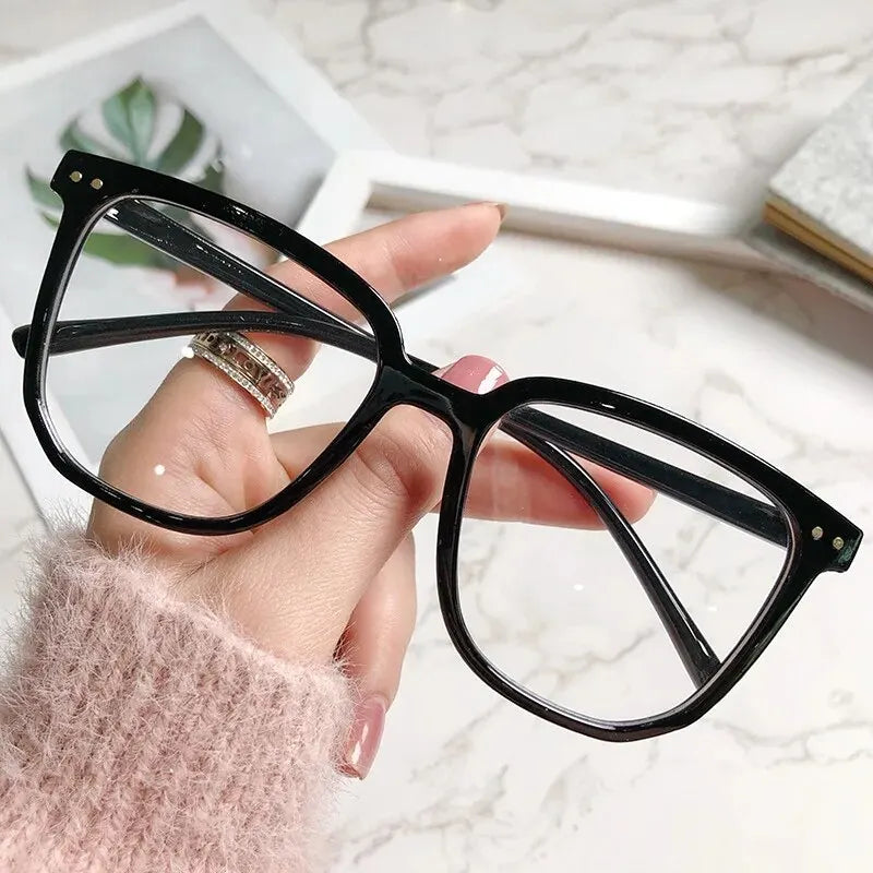 Anti-Blue Light Glasses for Women with Retro Flat Frame - Multiple Lens Colors