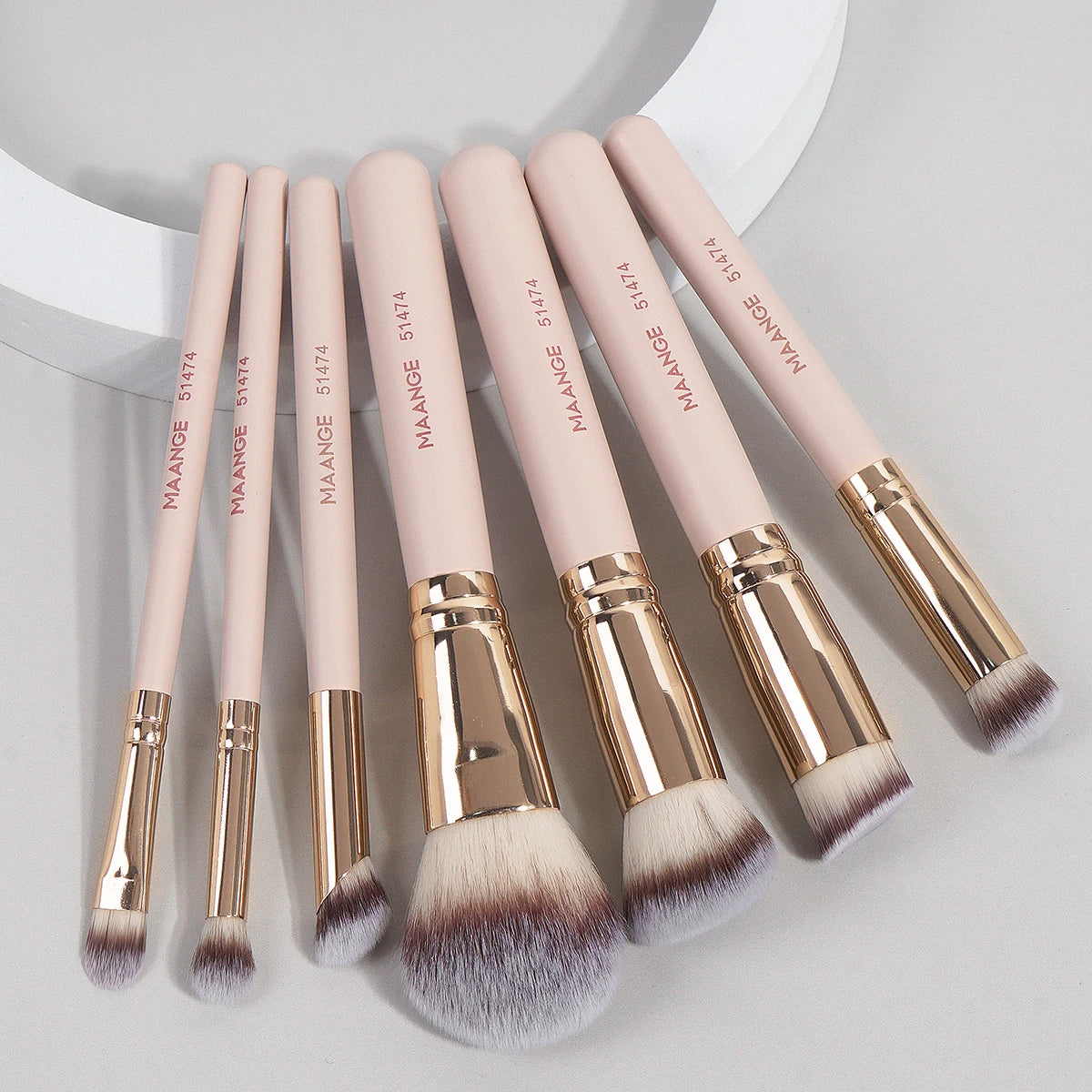 7-Piece Makeup Brush Set for Foundation Blush Powder & Concealer - Soft Synthetic Bristles