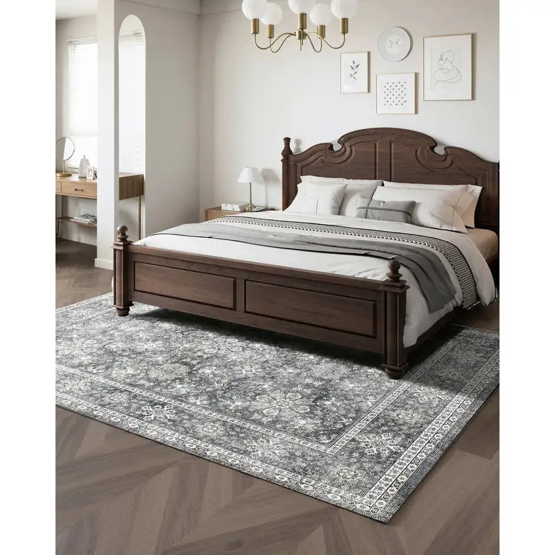 Large Washable Non-Slip Indoor Area Rug - Soft Tear-Resistant Carpet for Bedroom Living Room Kids Office