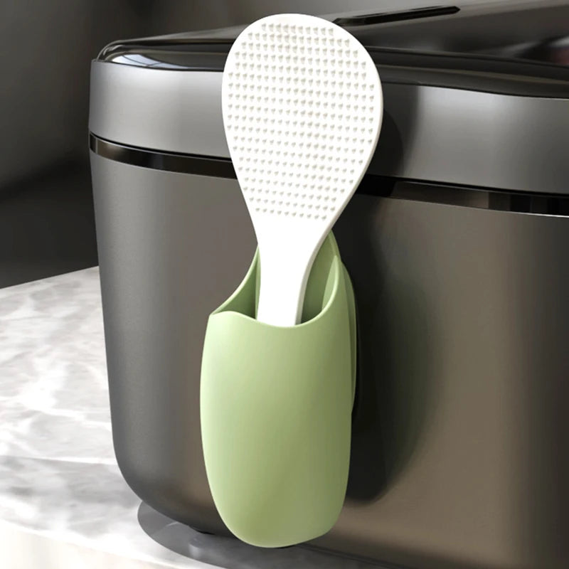 Silicone Rice Scoop Holder Organizer Self-Adhesive Kitchen & Bathroom Storage Rack