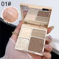 All-in-One Highlighting & Contouring Makeup Palette with Mirror - Multiple Colors
