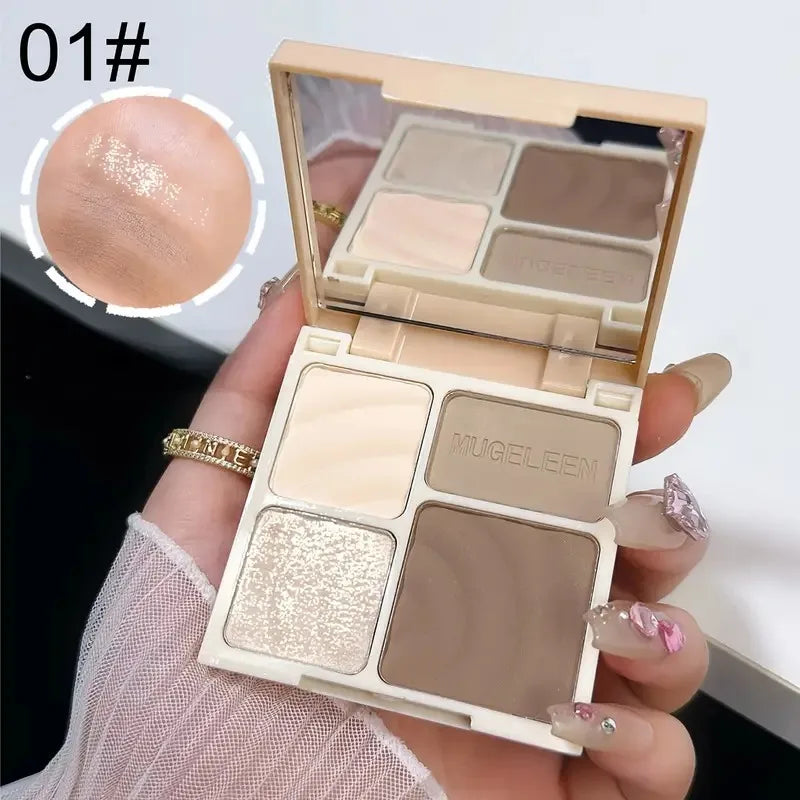 All-in-One Highlighting & Contouring Makeup Palette with Mirror - Multiple Colors